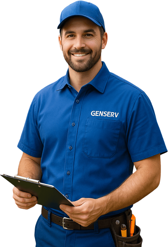 GenServ technician ready for a service call